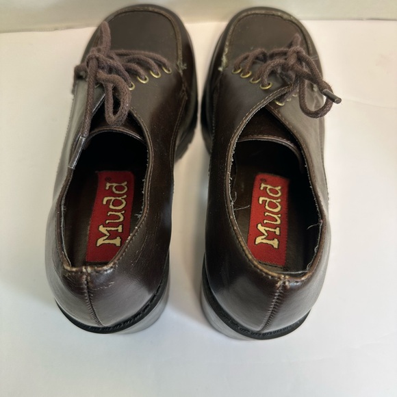 Women’s Chunky Platform Lace-Up Shoes – Dark Brown Gloss Mudd Y2K size 6 - Picture 5 of 5
